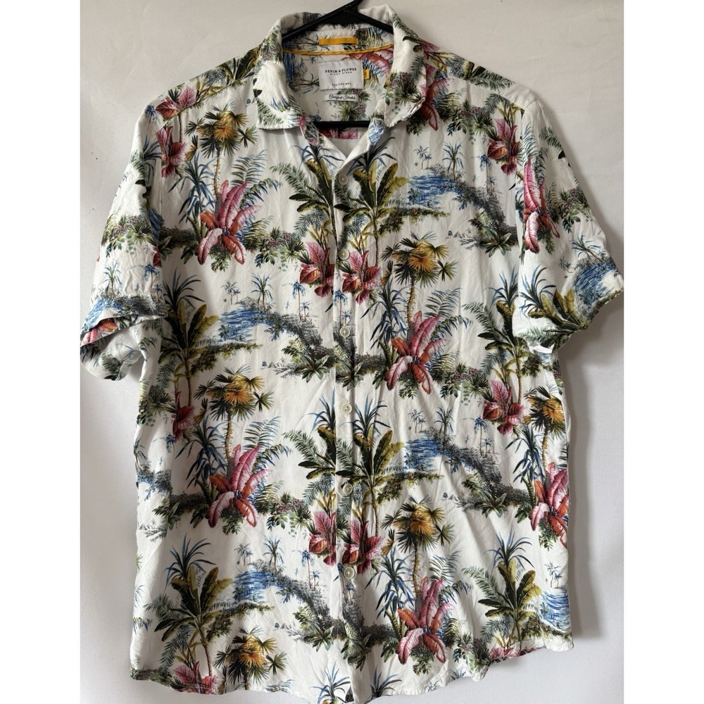 Denim  flower ricky singh button up shirt Floral Large